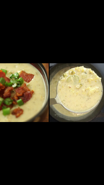 How To Make New England Clam Chowder In 1 Minute #shorts
