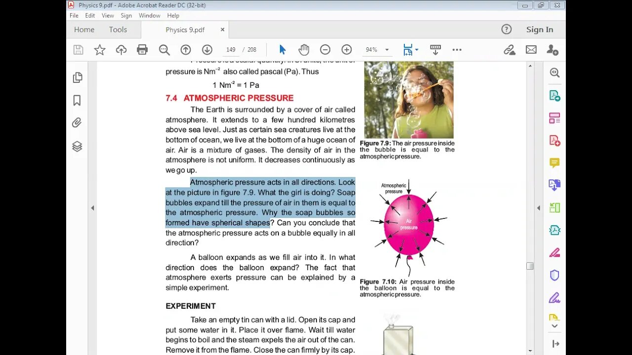 PHYSICS Class 9th Lecture#4 CH#7 Atmospheric Pressure