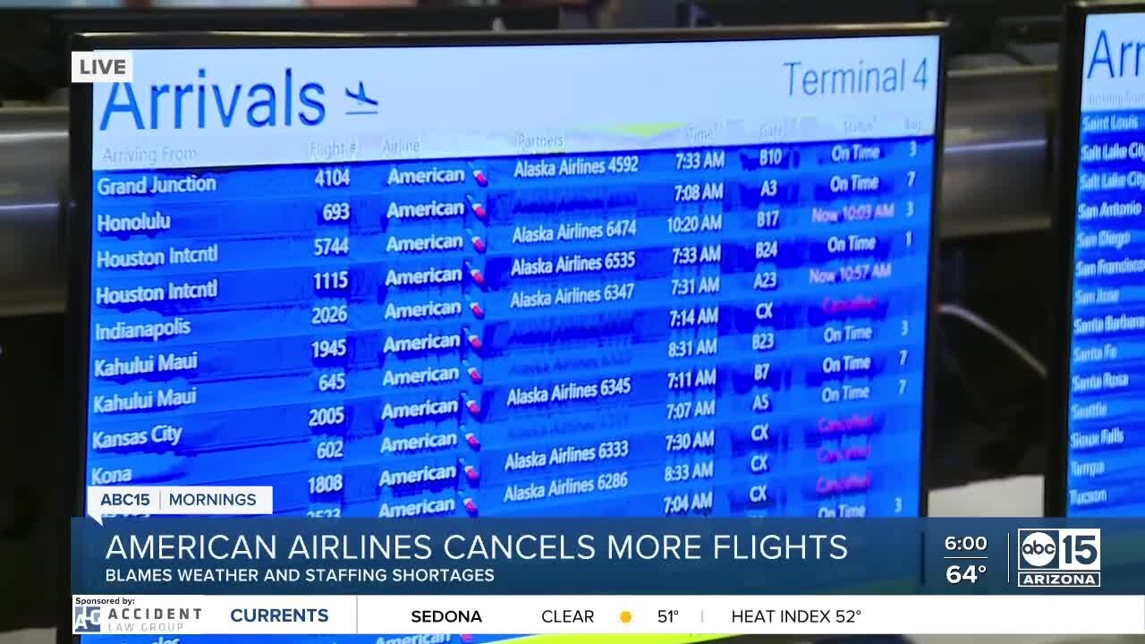 American Airlines flight cancellations continue into the workweek