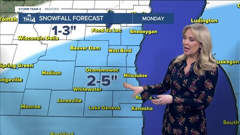 Winter weather returns with snow overnight into Monday