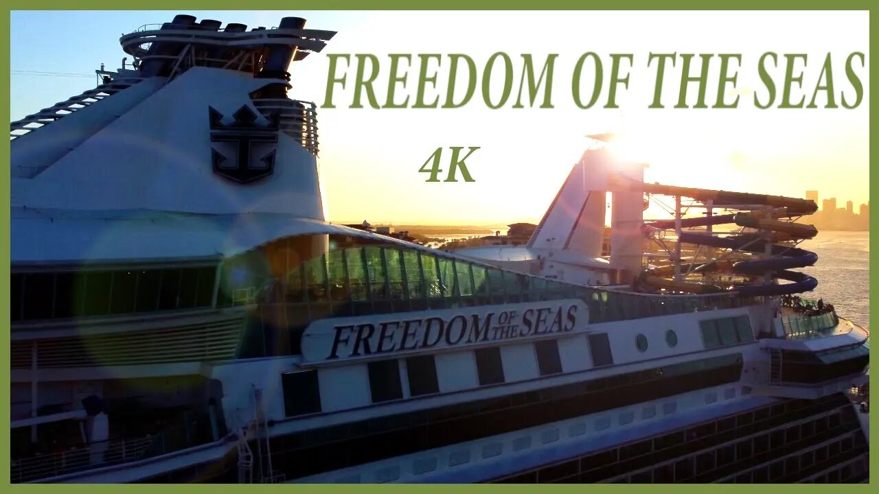 Freedom of the Seas Departs Port of Miami - 4K