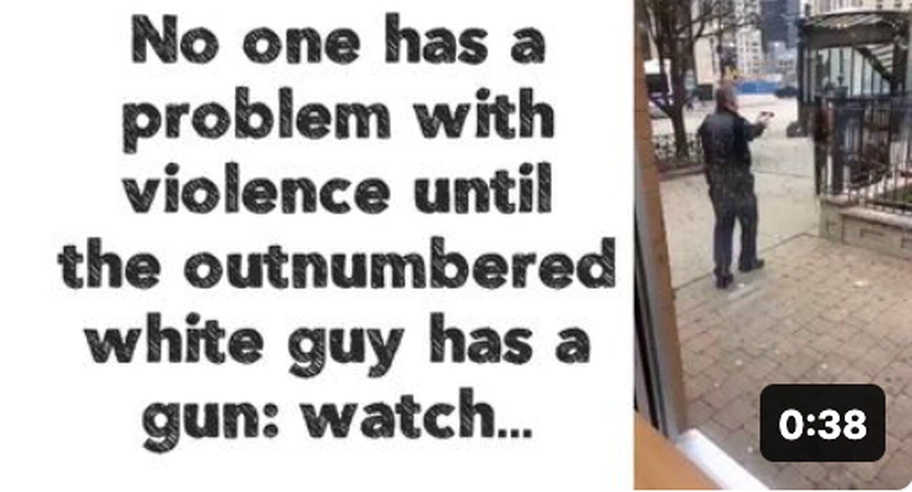 No one has a problem with violence until the outnumbered white guy has a gun: watch…