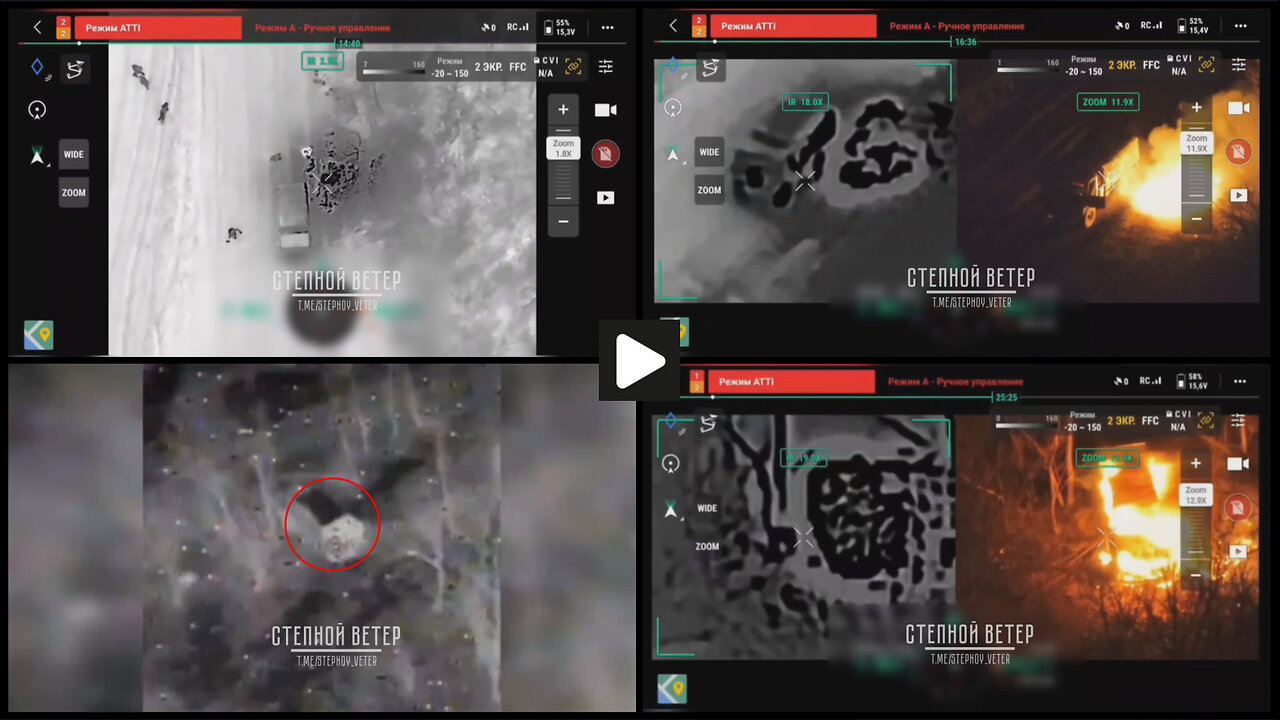 Rozdolivka area: Russian shock and FPV drones night strikes on Ukrainian forces