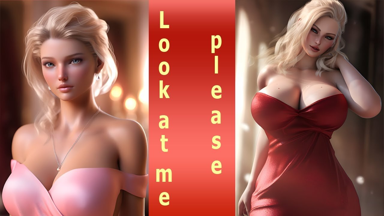 Beautiful Sexy Blonde Girl in Short Strapless Dress AI Art Render Lookbook #2