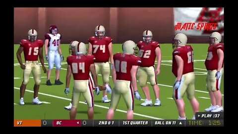 NCAA Football 10 Boston College Eagle's Dynasty Year 2 Virginia Tech Vs Boston (Week 9)wk8 was Bye 💯