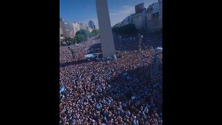 Hundreds Of Thousands In Buenos Aires Argentina Celebrate Their World Cup Win