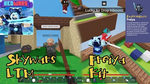 AndersonPlays Roblox BedWars ⚔️ [SKYWARS + CHESTS!] - Freiya Kit + Skywars LTM Gameplay