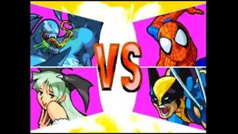 spiderman and wolverine VS venom and Morrigain fight between evils