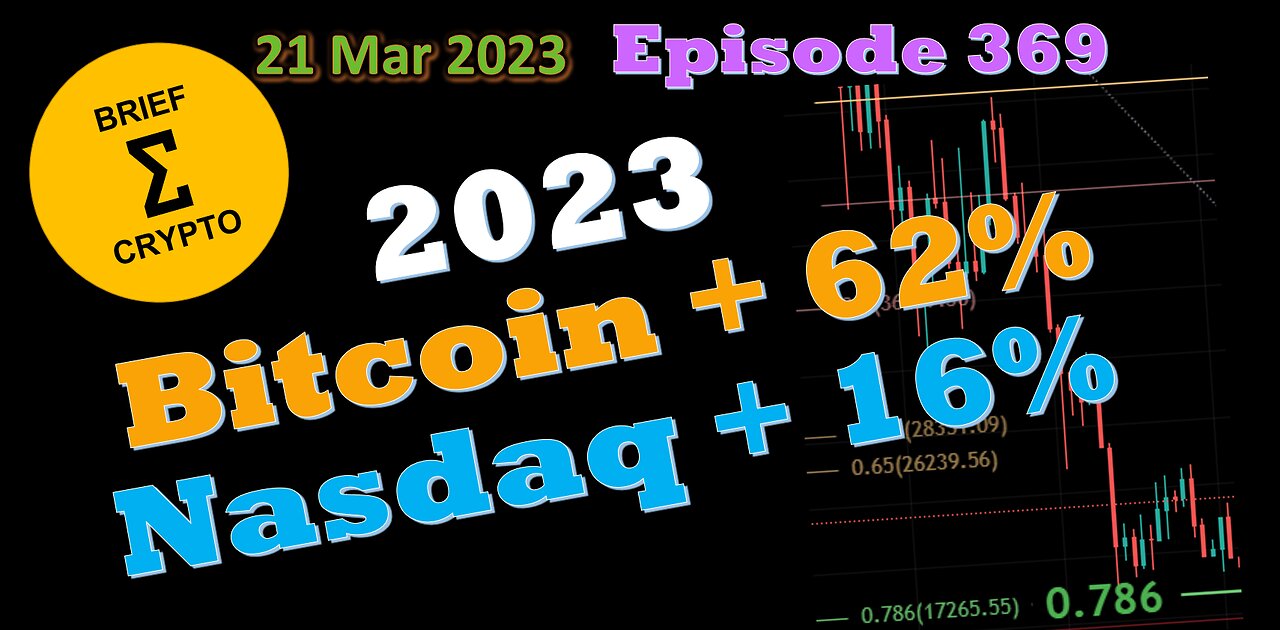 BriefCrypto - 2023 - Bitcoin UP 62% - NASDAQ UP 16%