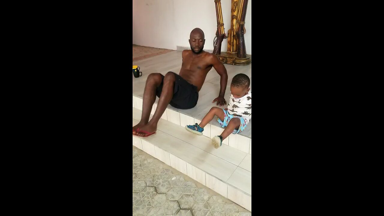 Video dad and son doing physical activities goes viral