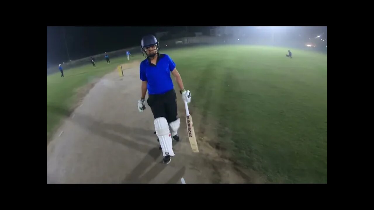 Batsman Helmet Camera View - Cricket Match