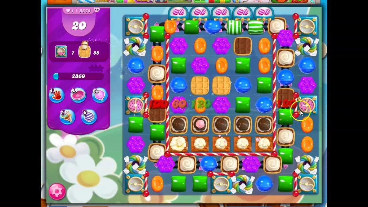Candy Crush Level 5874 Talkthrough, 23 Moves 0 Boosters