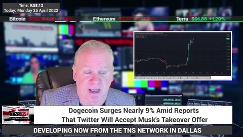 Dogecoin Surges Nearly 9% Amid Reports That Twitter Will Accept Musk's Takeover Offer