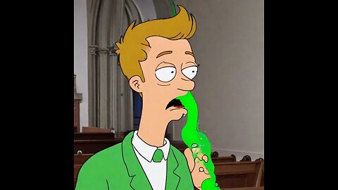 AI art: Beavis vomiting in church