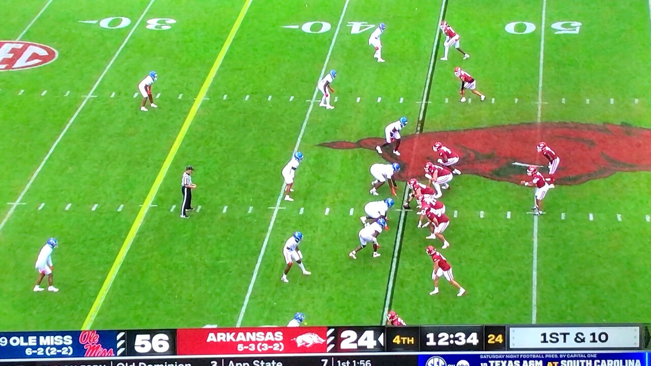 Ole Miss S #5 John Saunders Sr. W/big 🏈 punch out play.