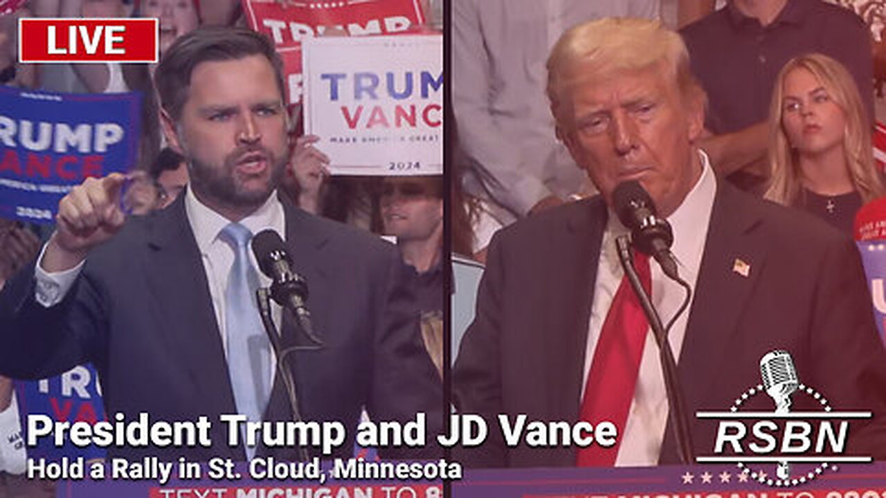 LIVE: President Trump and JD Vance Hold a Rally in St. Cloud, Minnesota - 7/27/24 | Join Eric Trump, Navarro, Flynn, Kash, Julie Green, Amanda Grace & Team America October 17-18 In Selma, NC (Request Tix Via Text 918-851-0102)