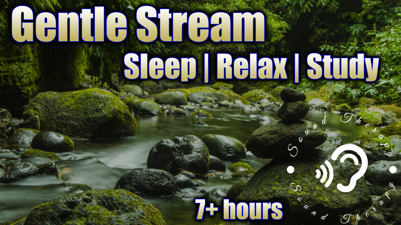 Deep Sleep | Gentle Stream | Frogs | Dragonflies | HD Stereo | Black Screen