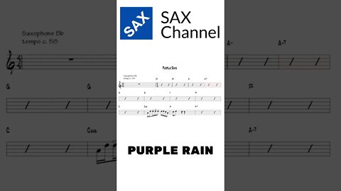 Purple Rain - Sax Channel #shorts