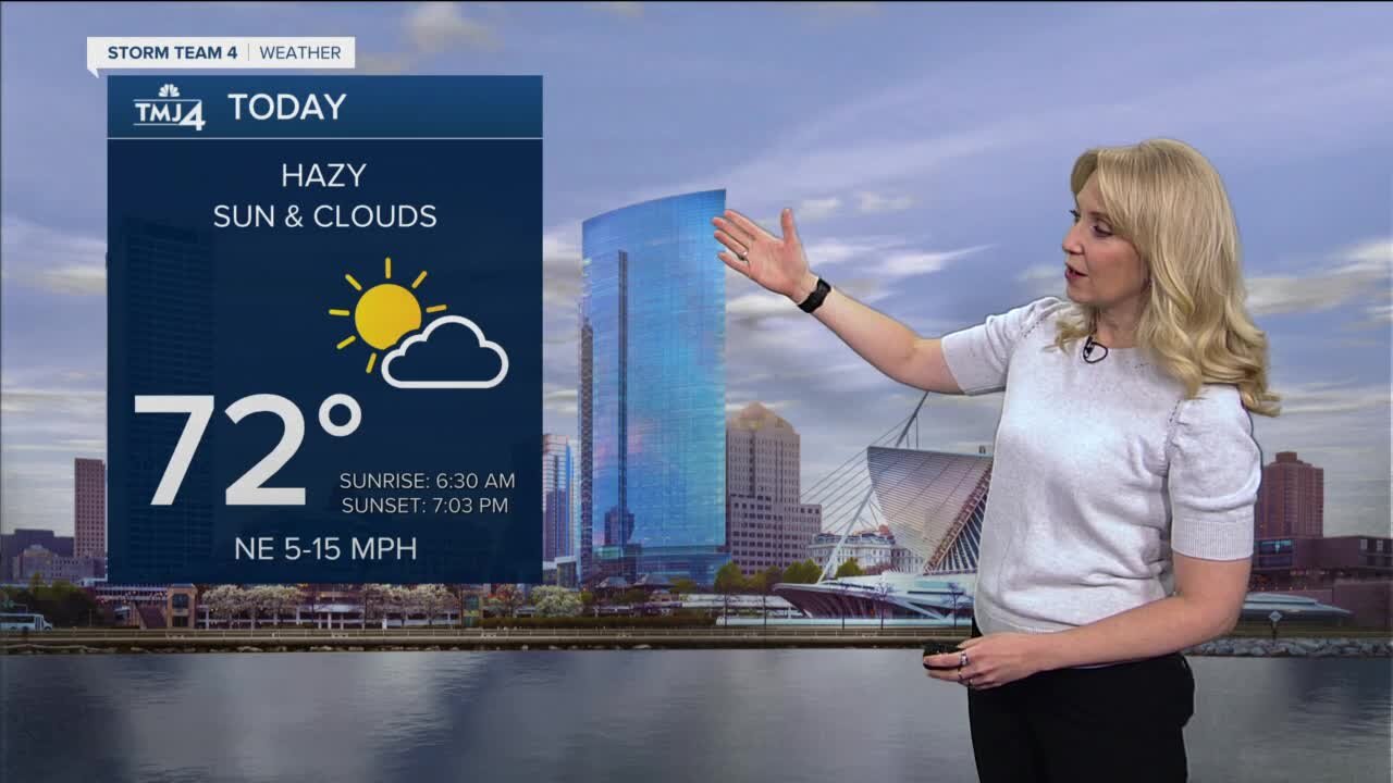 Lots of sunshine Wednesday with temps in the 70s