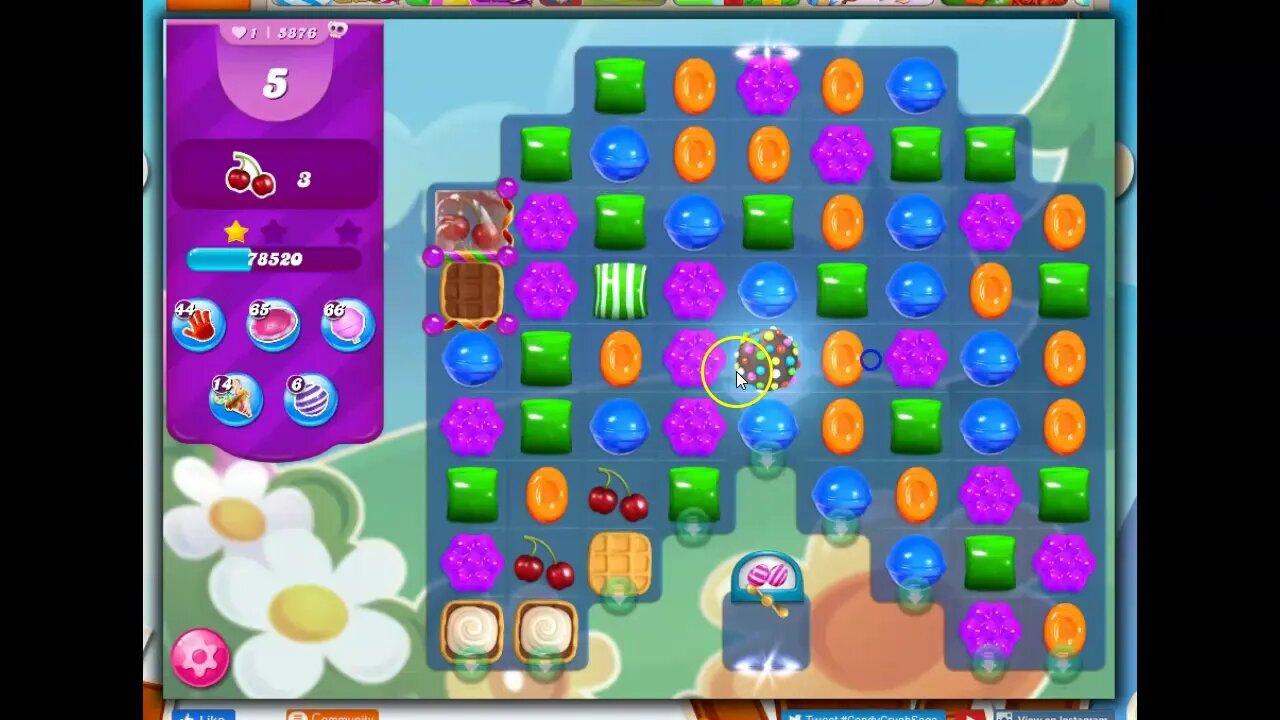 Candy Crush Level 5876 Talkthrough, 30 Moves 0 Boosters