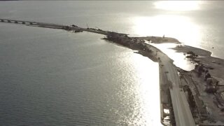 Emergency vehicles uses temporary Sanibel Causeway