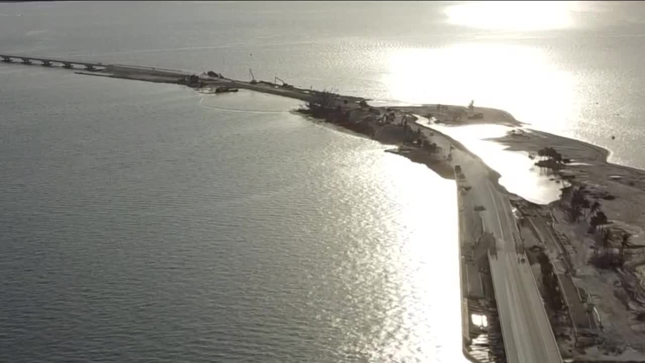 Emergency vehicles uses temporary Sanibel Causeway