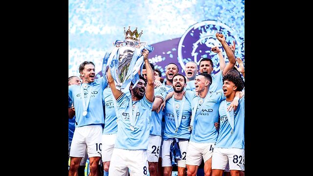 Manchester City Lift the Premier League trophy 🏆✨💥