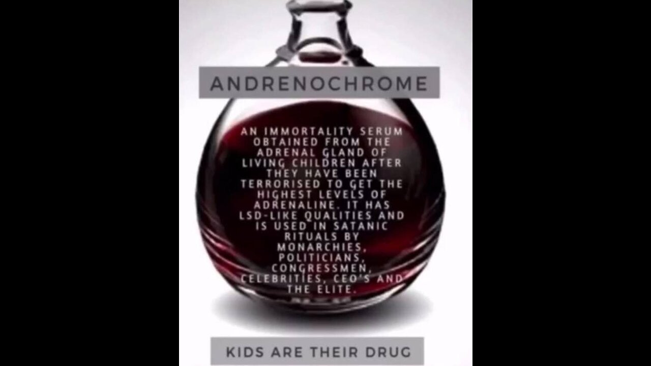Introducing adrenochrome: the drug of choice for the deepstate.