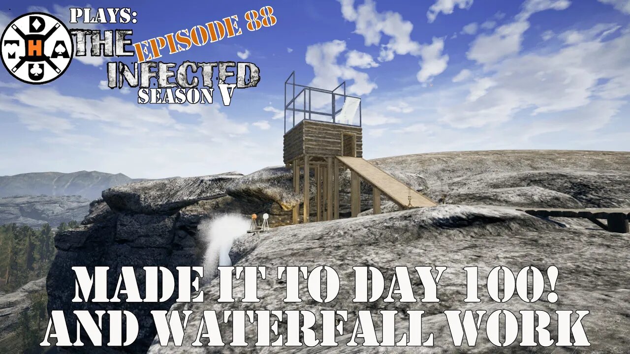Made It To Day 100 & Working On The Waterfall Lighting And Tower! The Infected Gameplay S5EP88