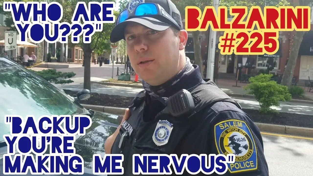 Uneducated Officer Balzarini Confronts Me Without Mask. Tries To ID Me. Intimidation Fail. Salem PD.