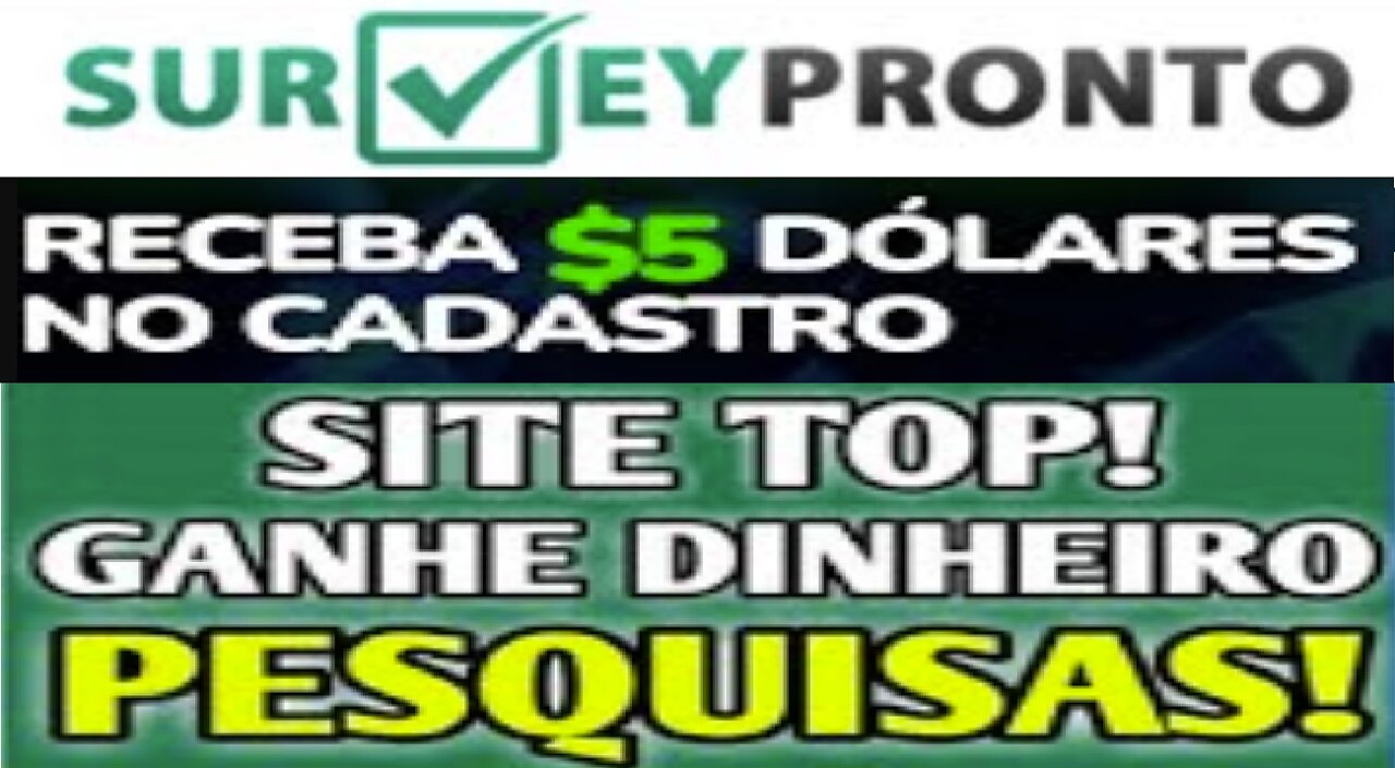 SURVEYPRONTO - Veja como ganhar dinheiro com pesquisas remuneradas | $5 GRATIS no Registro | PayPal