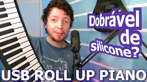 Piano midi dobrável da Aliexpress - Unboxing e review do USB ROLL UP PIANO
