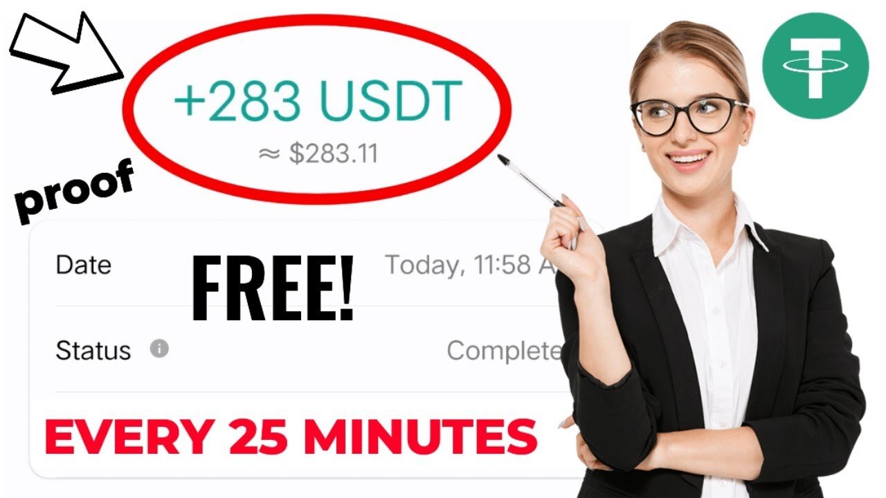 Free 283 USDT (claim every 25 Minutes) Best Usdt Free mining site ! Free USDT Tether Trc20