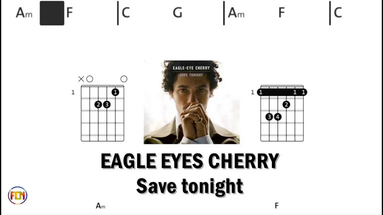 EAGLE EYES CHERRY Save tonight - (Chords & Lyrics like a Karaoke) HD