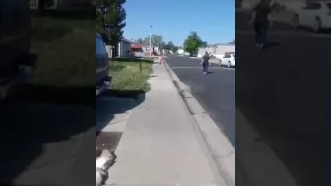 Learning how to skip with Grandma and Grandpa.