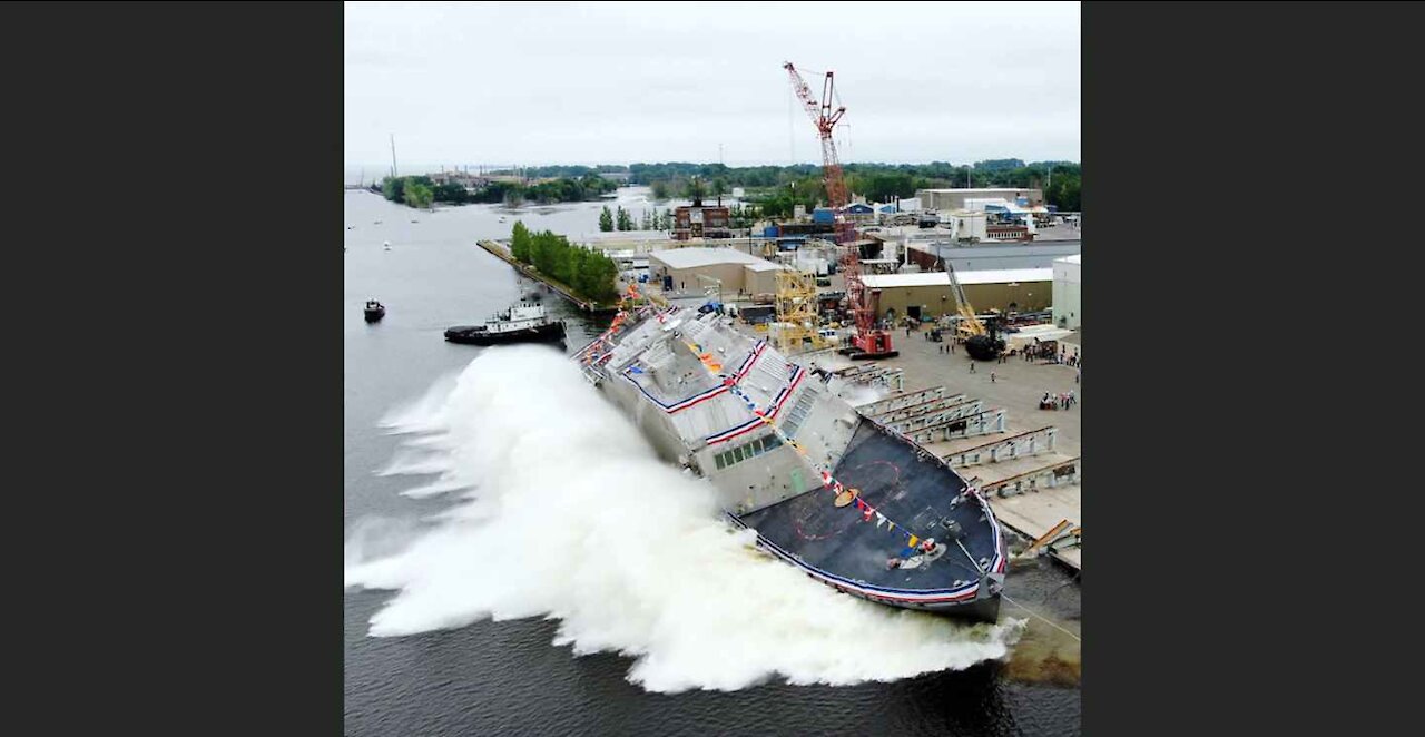 Navy christens, launches littoral combat ship Nantucket in Wisconsin