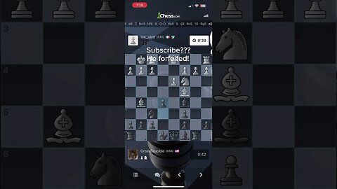 My easiest chess win “forfeit” #competitive #chess #bullet #fast