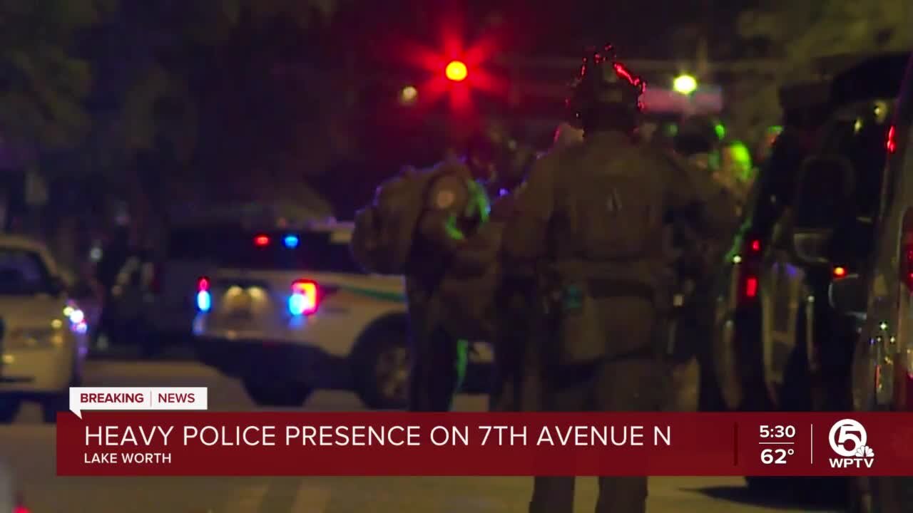 Heavy police presence on 7th Avenue in Lake Worth Beach