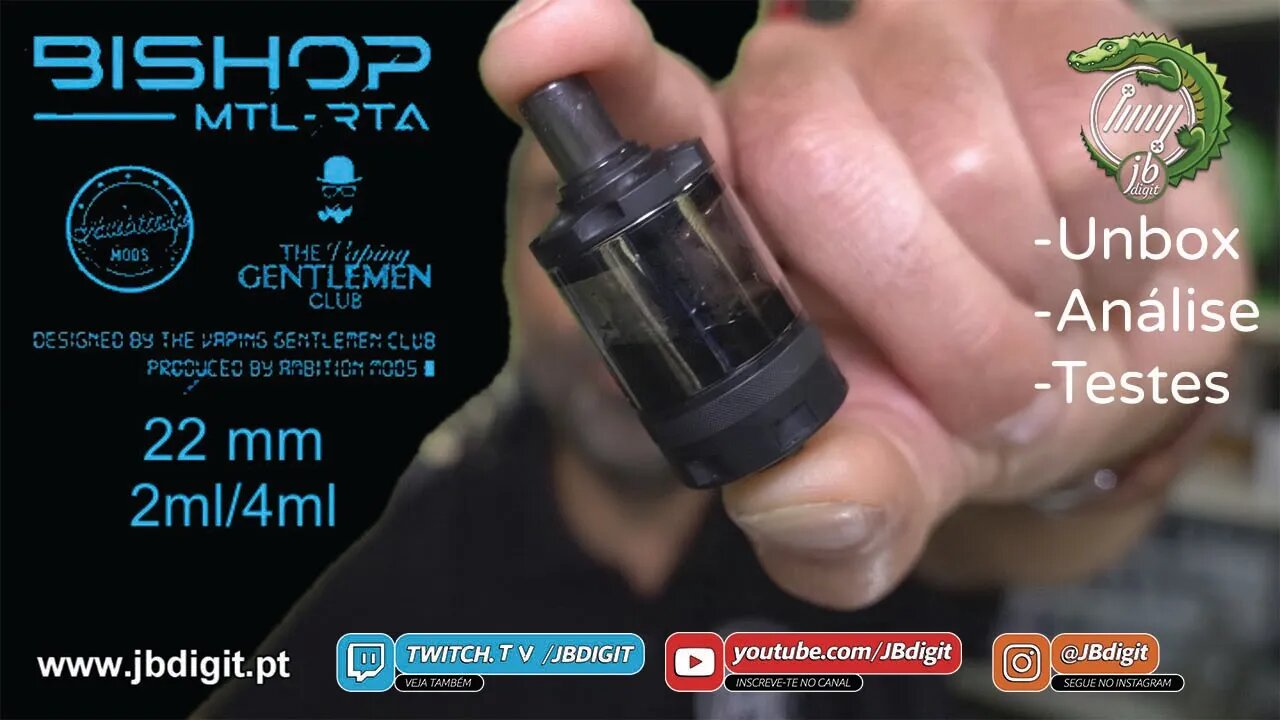 [PT] BISHOP MTL RTA 22mm 2ml/4ml - The Vaping Gentlemen Club & Ambition Mods