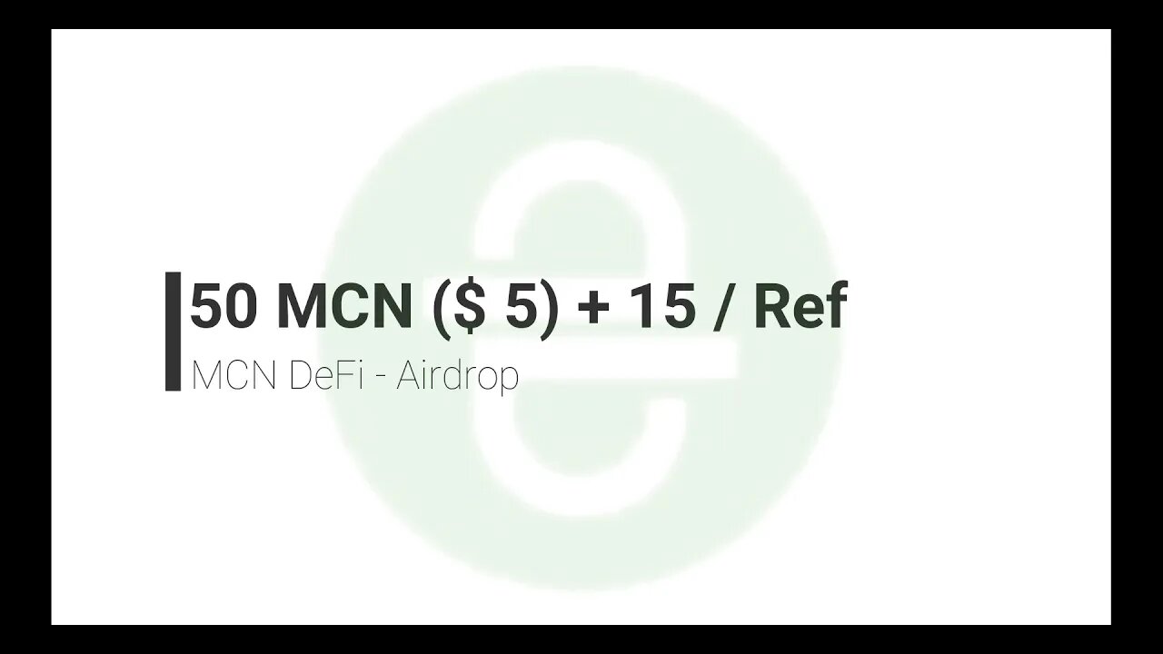 Finalizado - Airdrop - MCN DeFi - 50 MCN ($ 5) + 15 / Ref - 01/12/2020