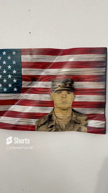 Custom Rustic American Wooden Army Portrait Flag