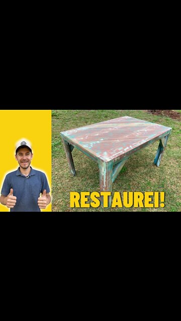 Restaurei Uma Mesa MUITO Antiga Apenas com Tinta.|Fácil e Barato #shorts