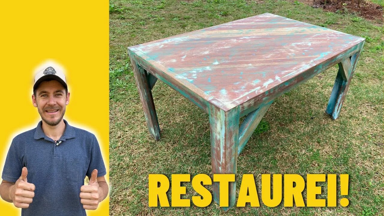 Restaurei Uma Mesa MUITO Antiga Apenas com Tinta.|Fácil e Barato #shorts