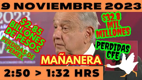 💩🐣👶 AMLITO | Mañanera *Jueves 9 de Noviembre 2023* | El gansito veloz 2:50 a 1:32.