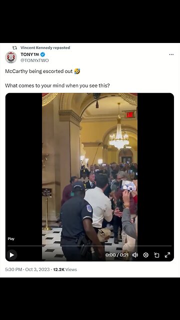 VK RT McCarthy being escorted out!!!