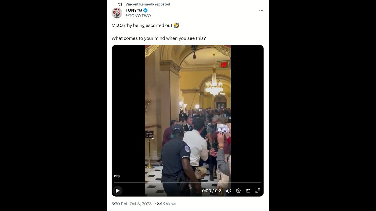 VK RT McCarthy being escorted out!!!