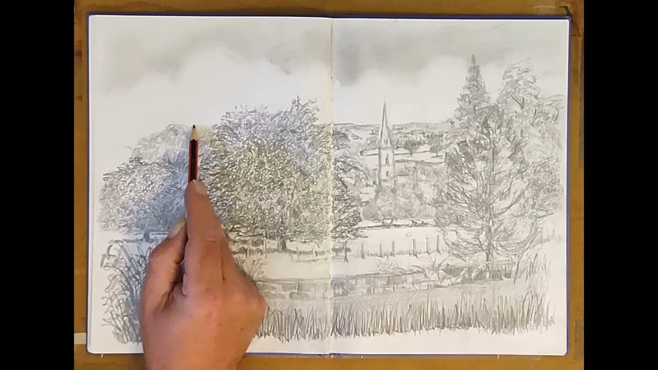 Prep sketch for my watercolour painting, View from the castle