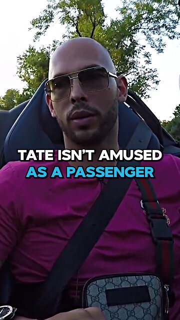 Andrew Tate Isn't Amused In The Passenger Seat