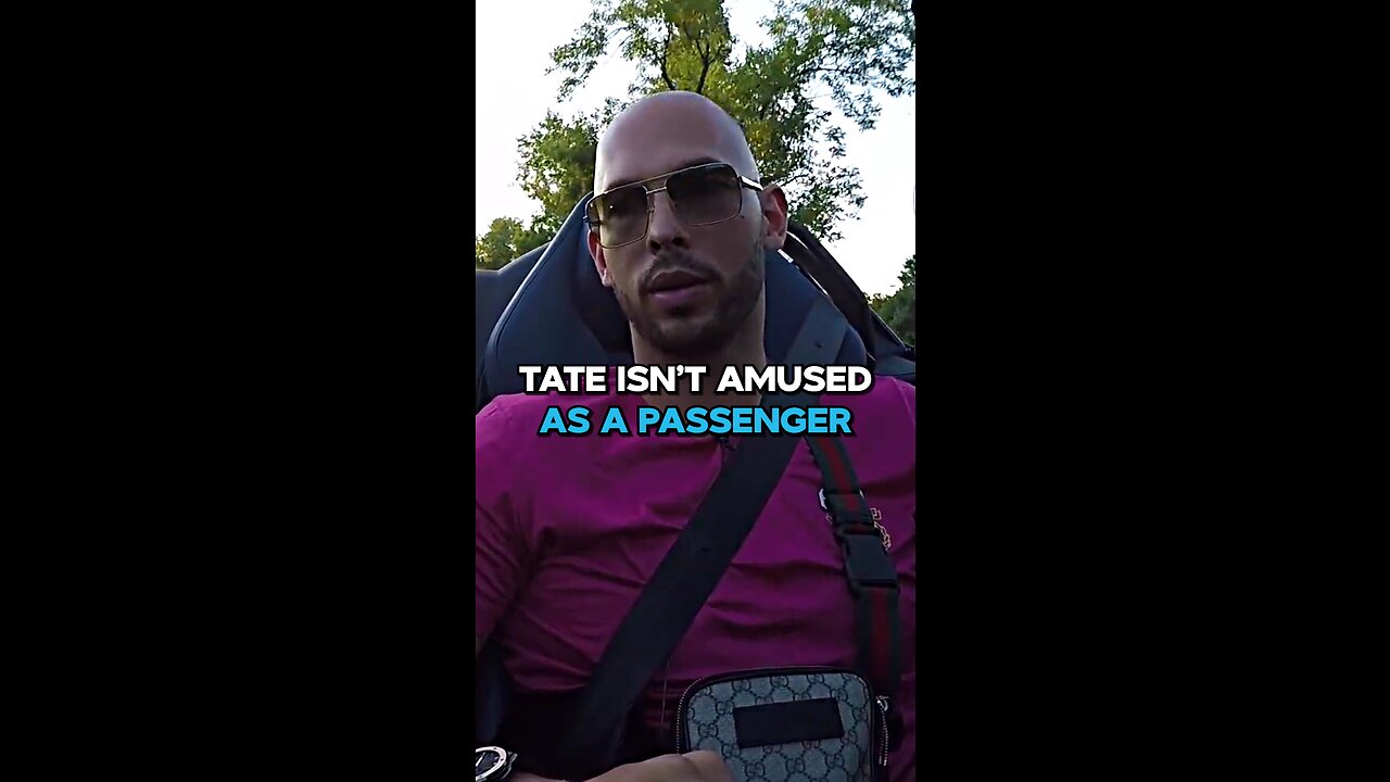 Andrew Tate Isn't Amused In The Passenger Seat