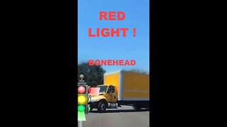 Big Yellow Truck Runs Red Light #shorts